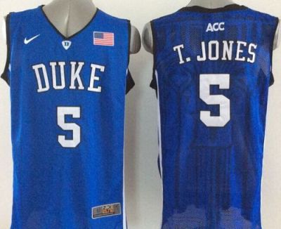 Duke Blue Devils #5 Tyus Jones Royal Blue Basketball Stitched NCAA Jersey