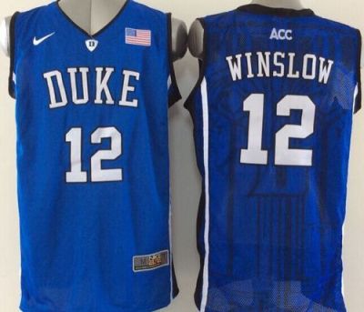 Duke Blue Devils #12 Justise Winslow Royal Blue Basketball Stitched NCAA Jersey