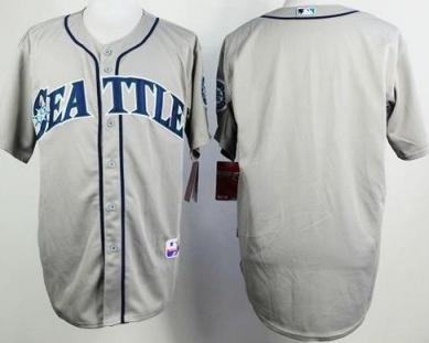 Seattle Mariners Blank Grey Cool Base Stitched Baseball Jersey