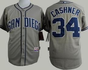 San Diego Padres #34 Andrew Cashner Grey Cool Base Stitched Baseball Jersey
