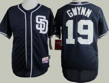 San Diego Padres #19 Tony Gwynn Navy Blue Cool Base Stitched Baseball Jersey