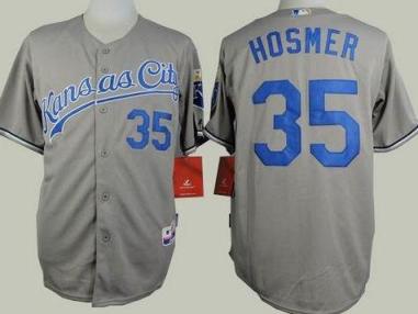 Kansas City Royals #35 Eric Hosmer Grey Road Cool Base Stitched Baseball Jersey