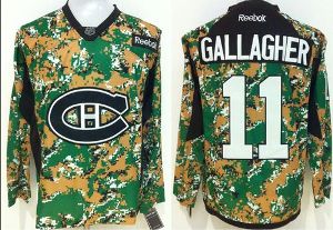 Montreal Canadiens #11 Brendan Gallagher Camo Veterans Day Practice Stitched NHL Jersey