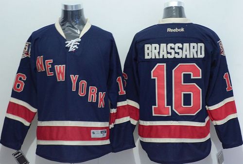 New York Rangers #16 Derick Brassard Navy Blue Stitched NHL Jersey