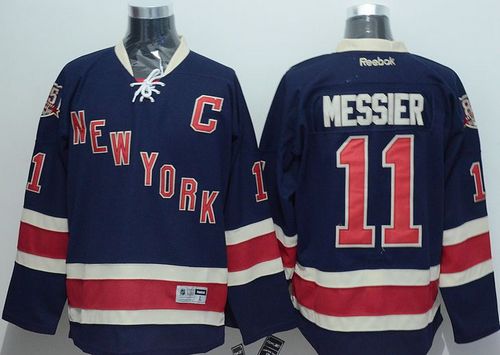 New York Rangers #11 Mark Messier Dark Blue Third Stitched NHL Jersey