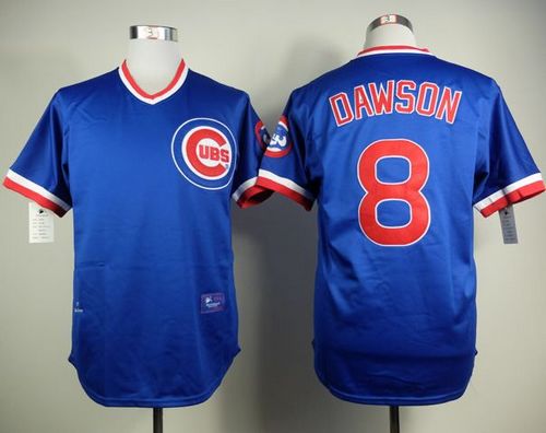 Chicago Cubs #8 Andre Dawson Black Blue Cooperstown Stitched Baseball Jersey