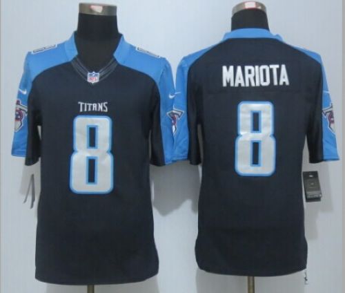 Nike Tennessee Titans #8 Marcus Mariota Navy Blue NFL Limited Jersey