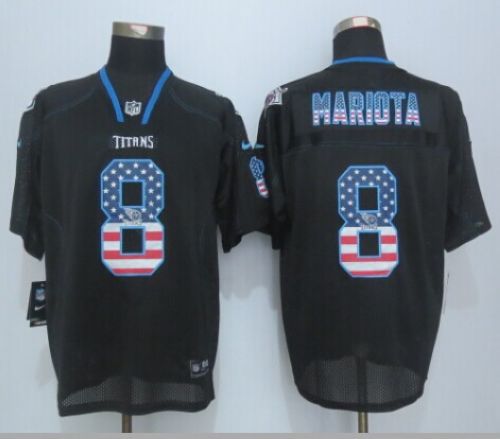 Nike Tennessee Titans #8 Marcus Mariota Black NFL Elite USA Flag Fashion Jersey