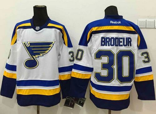 St. Louis Blues #30 Martin Brodeur White Stitched NHL Jersey