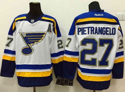 St. Louis Blues #27 Alex Pietrangelo White New Road Stitched NHL Jersey