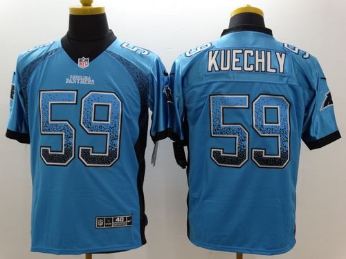 Nike Carolina Panthers #59 Luke Kuechly Blue Stitched NFL Elite Drift Fashion Jersey
