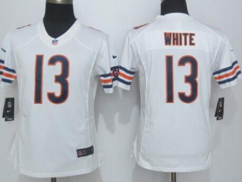 Women's Nike Chicago Bears #13 Kevin White White Stitched NFL Limited Jersey