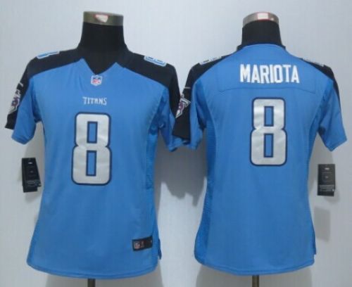 Women's Nike Tennessee Titans #8 Marcus Mariota Light Blue NFL Limited Jersey