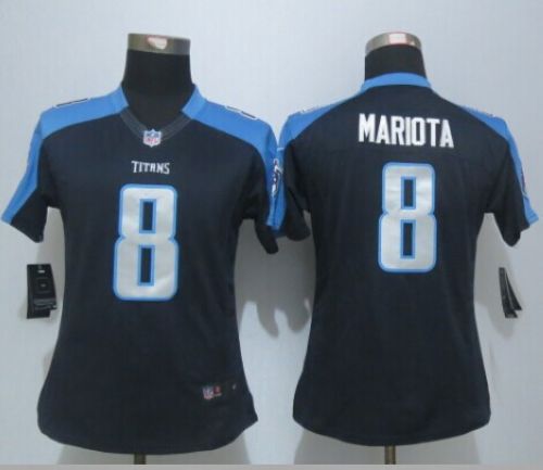 Women's Nike Tennessee Titans #8 Marcus Mariota Navy Blue NFL Limited Jersey