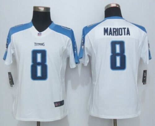 Women's Nike Tennessee Titans #8 Marcus Mariota White Stitched NFL Limited Jersey