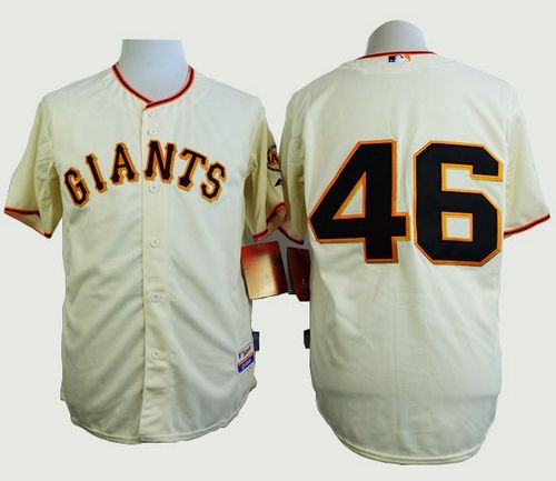San Francisco Giants #46 Santiago Casilla Cream Stitched Baseball Jersey