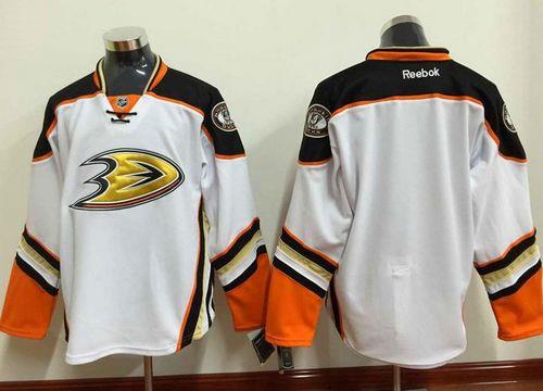 Anaheim Ducks Blank White Road Stitched NHL Jersey