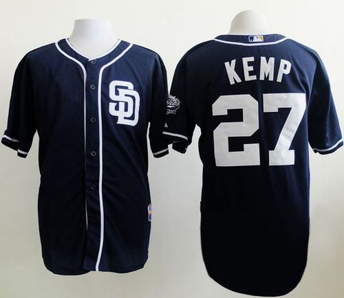 San Diego Padres #27 Matt Kemp Dark Blue Stitched Baseball Jersey