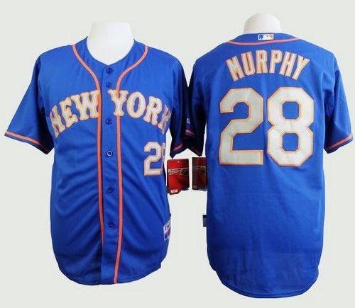 New York Mets #28 Daniel Murphy Blue(Grey NO.) Cool Base Stitched Baseball Jersey New York Mets #28 Daniel Murphy Blue(Grey NO.) Cool Base Stitched Baseball Jersey