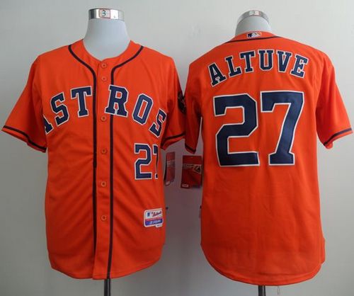 Houston Astros #27 Jose Altuve Orange Cool Base Stitched Baseball Jersey