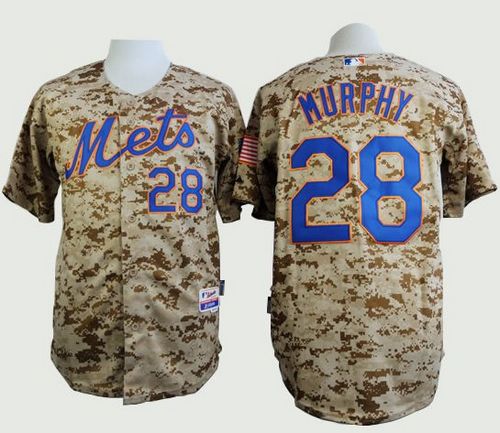 New York Mets #28 Daniel Murphy Camo Cool Base Stitched Baseball Jersey