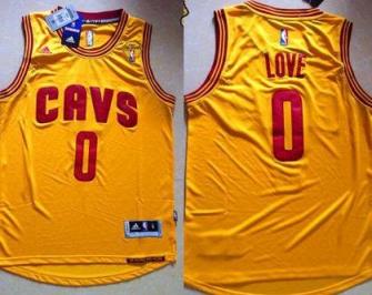Cavaliers #0 Kevin Love Yellow The Finals Patch Stitched Revolution 30 NBA Jersey