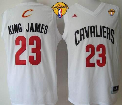 Cavaliers #23 LeBron James White King James The Finals Patch Stitched NBA Jersey