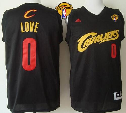 Cavaliers #0 Kevin Love Black(Red No.) Fashion The Finals Patch Stitched NBA Jersey