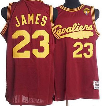 Cavaliers #23 LeBron James Red Throwback The Finals Patch Stitched Mitchell and Ness NBA Jersey