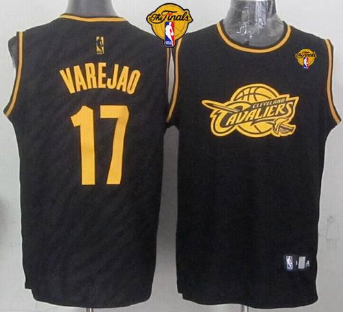 Cavaliers #17 Anderson Varejao Black Precious Metals Fashion The Finals Patch Stitched NBA Jersey