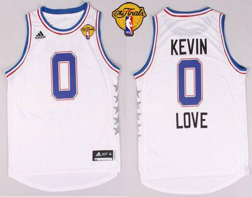 Cavaliers #0 Kevin Love White 2015 All Star The Finals Patch Stitched NBA Jersey
