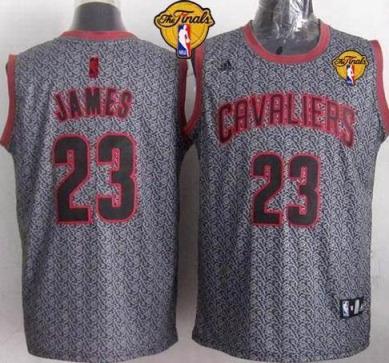 Cavaliers #23 LeBron James Grey Static Fashion The Finals Patch Stitched NBA Jersey