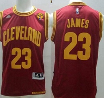 Cavaliers #23 LeBron James Red Road The Finals Patch Stitched Revolution 30 NBA Jersey