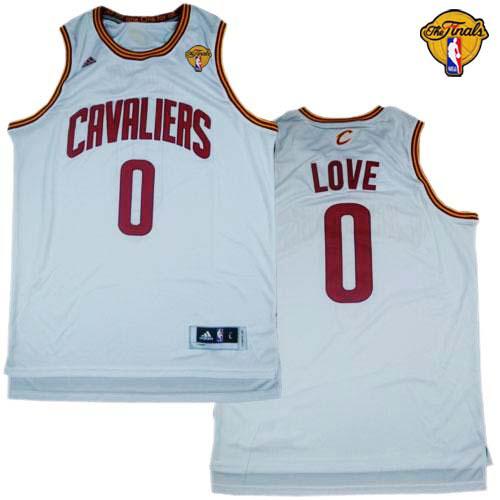 Cavaliers #0 Kevin Love White The Finals Patch Stitched Revolution 30 NBA Jersey