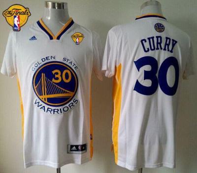 Warriors #30 Stephen Curry White Alternate The Finals Patch Stitched Revolution 30 NBA Jersey