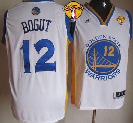 Warriors #12 Andrew Bogut White The Finals Patch Stitched NBA Jersey