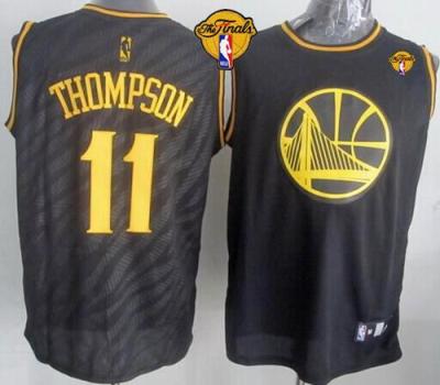 Warriors #11 Klay Thompson Black Precious Metals Fashion The Finals Patch Stitched NBA Jersey