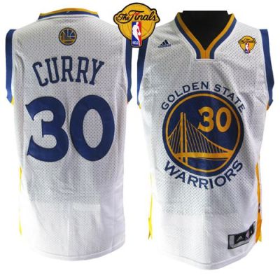 Warriors #30 Stephen Curry White The Finals Patch Stitched NBA Jersey
