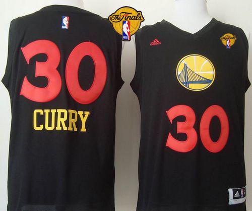 Warriors #30 Stephen Curry Black New Fashion The Finals Patch Stitched NBA Jersey