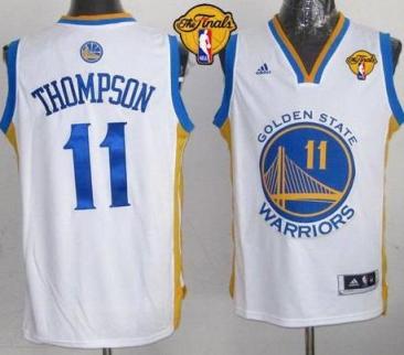 Warriors #11 Klay Thompson White The Finals Patch Stitched Revolution 30 NBA Jersey