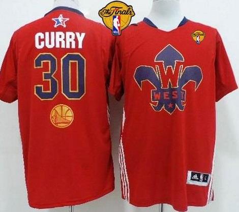 Warriors #30 Stephen Curry Red 2014 All Star The Finals Patch Stitched NBA Jersey