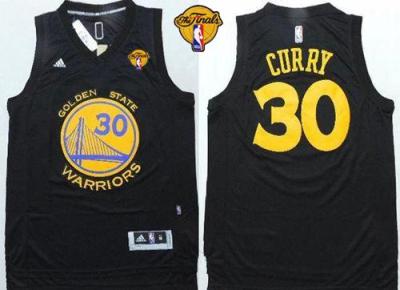 Warriors #30 Stephen Curry Black Fashion The Finals Patch Stitched NBA Jersey