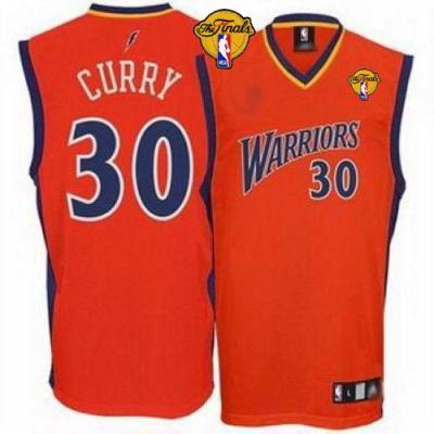 Warriors #30 Stephen Curry Orange The Finals Patch Stitched NBA Jersey