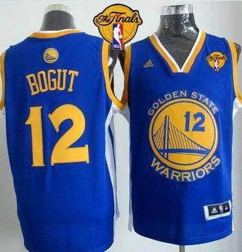 Warriors #12 Andrew Bogut Blue The Finals Patch Stitched Revolution 30 NBA Jersey