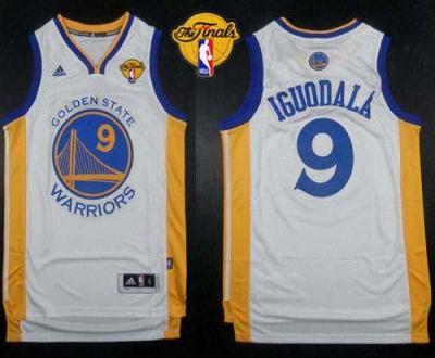 Warriors #9 Andre Iguodala White The Finals Patch Stitched Revolution 30 NBA Jersey