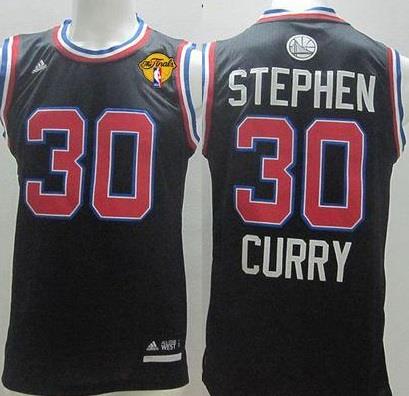 Warriors #30 Stephen Curry Black 2015 All Star The Finals Patch Stitched NBA Jersey