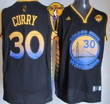 Warriors #30 Stephen Curry Black Vibe The Finals Patch Stitched NBA Jersey