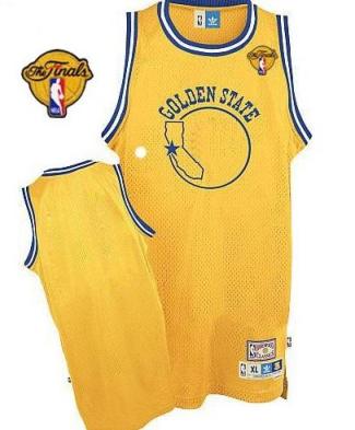 Warriors Blank Gold Throwback The Finals Patch Stitched NBA Jersey