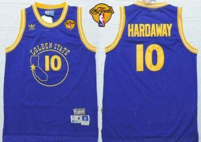 Warriors #10 Tim Hardaway Blue New Throwback The Finals Patch Stitched NBA Jersey