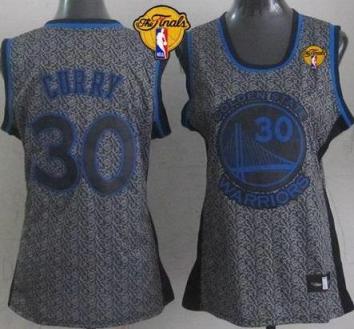 Women's Warriors #30 Stephen Curry Grey The Finals Patch Static Fashion Stitched NBA Jersey